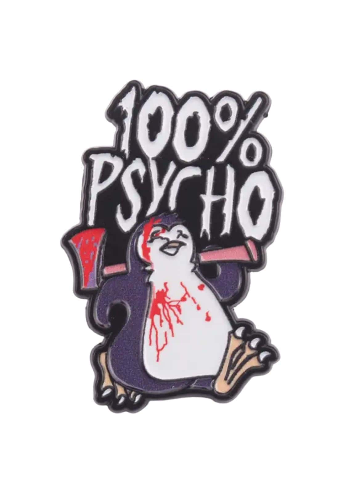 100% psycho enamel pin in bold colors perfect for gaia lizenzierte bekleidung and lizenzierte bekleidung ltd fans