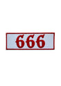 Gestickter Aufnäher ’666’’ mit rotem Rand