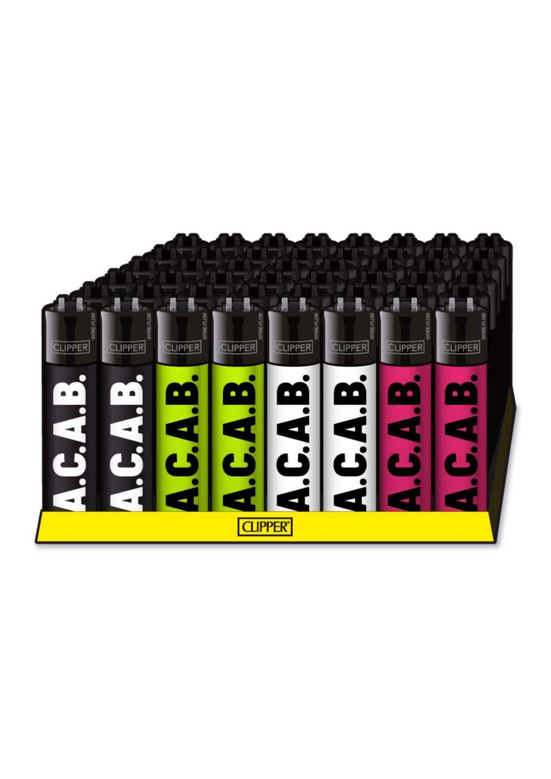 Ein lebendiges array des wiederbefüllbaren a.c.a.b. schwarz ffx acab clipper feuerzeugs mit gothic horror design