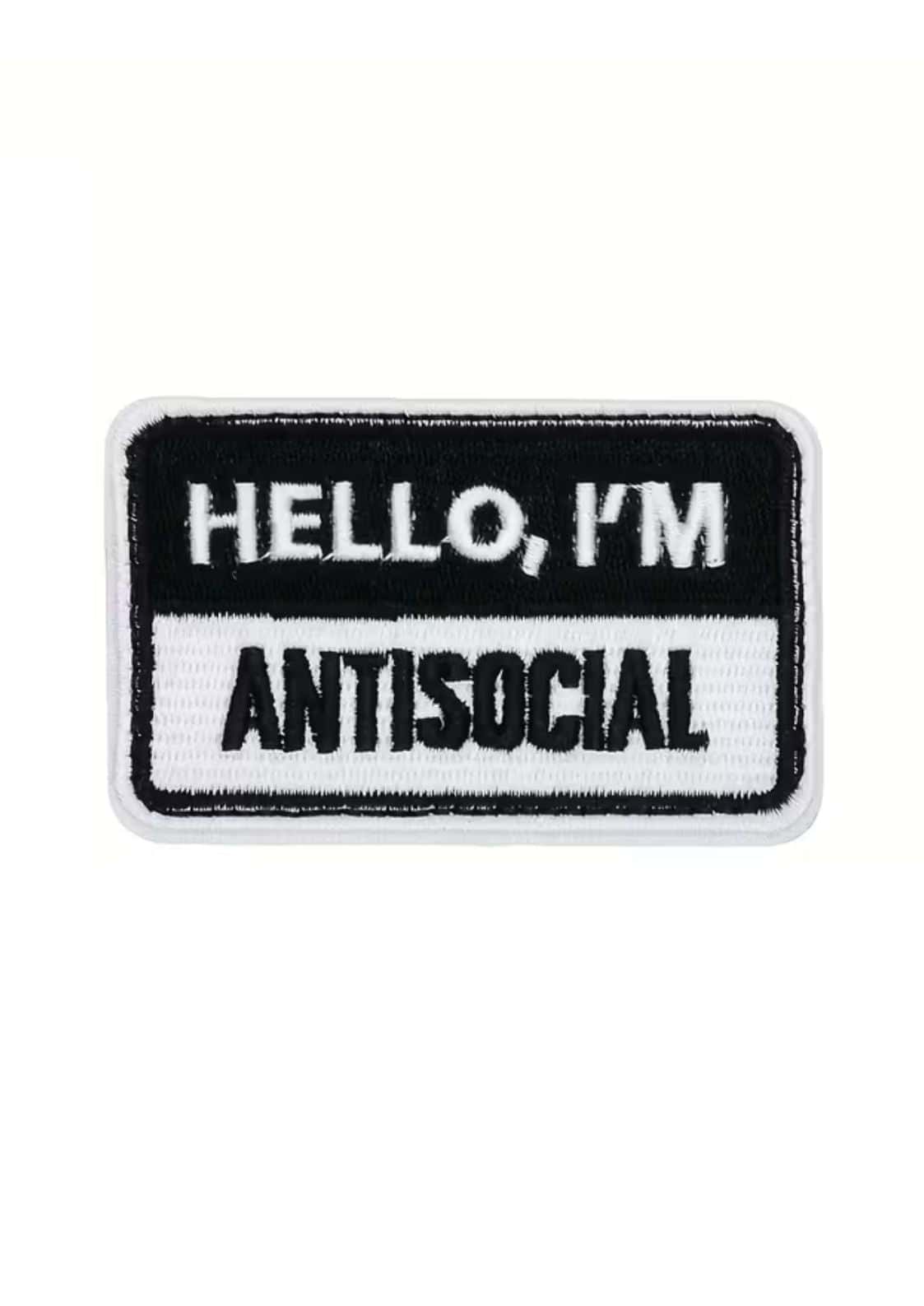 Schwarzweißer rechteckiger antisocial patch aus polyester hergestellt in china mit stickerei