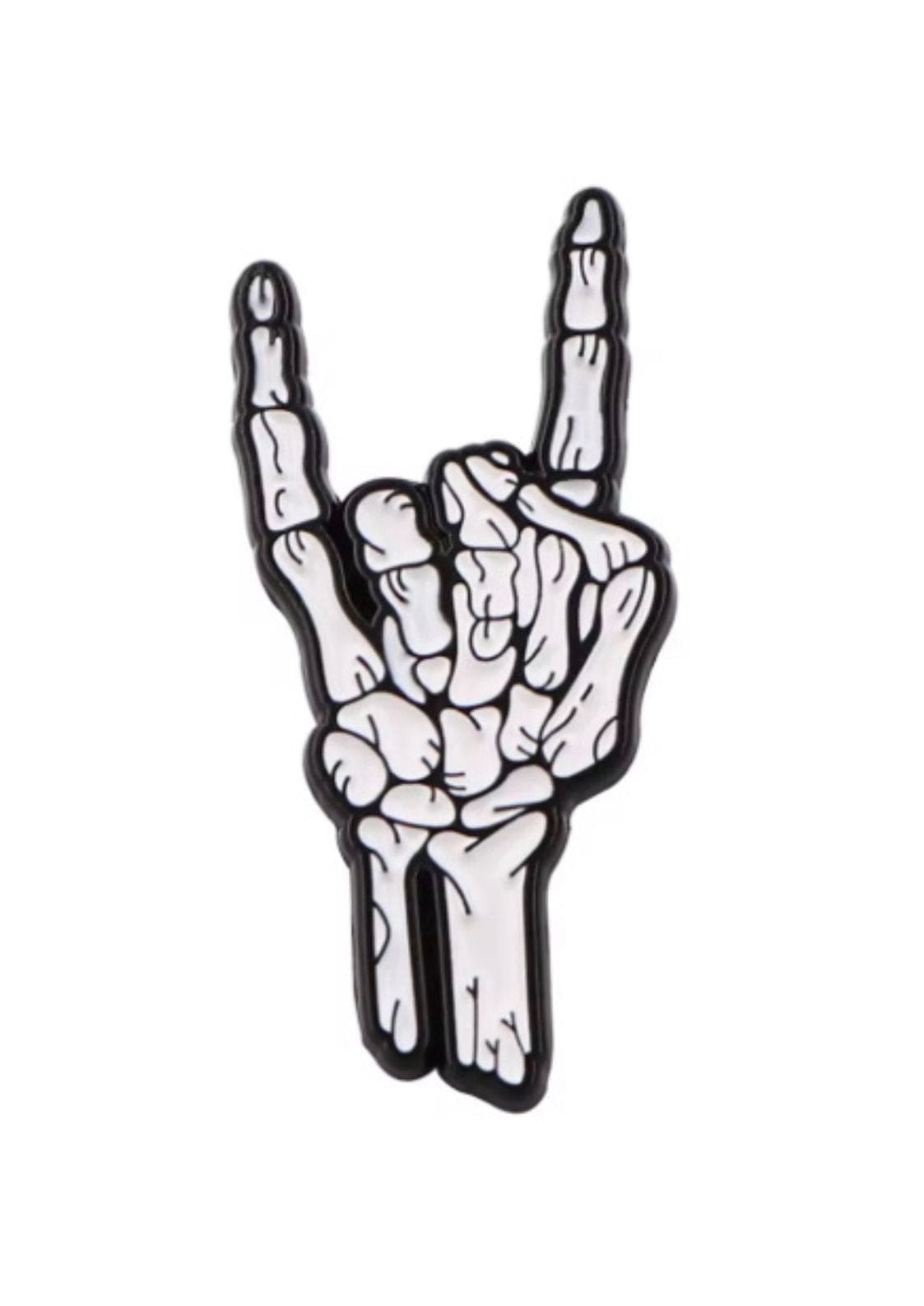 Geste des Aufschaukelns der Skeletthand.