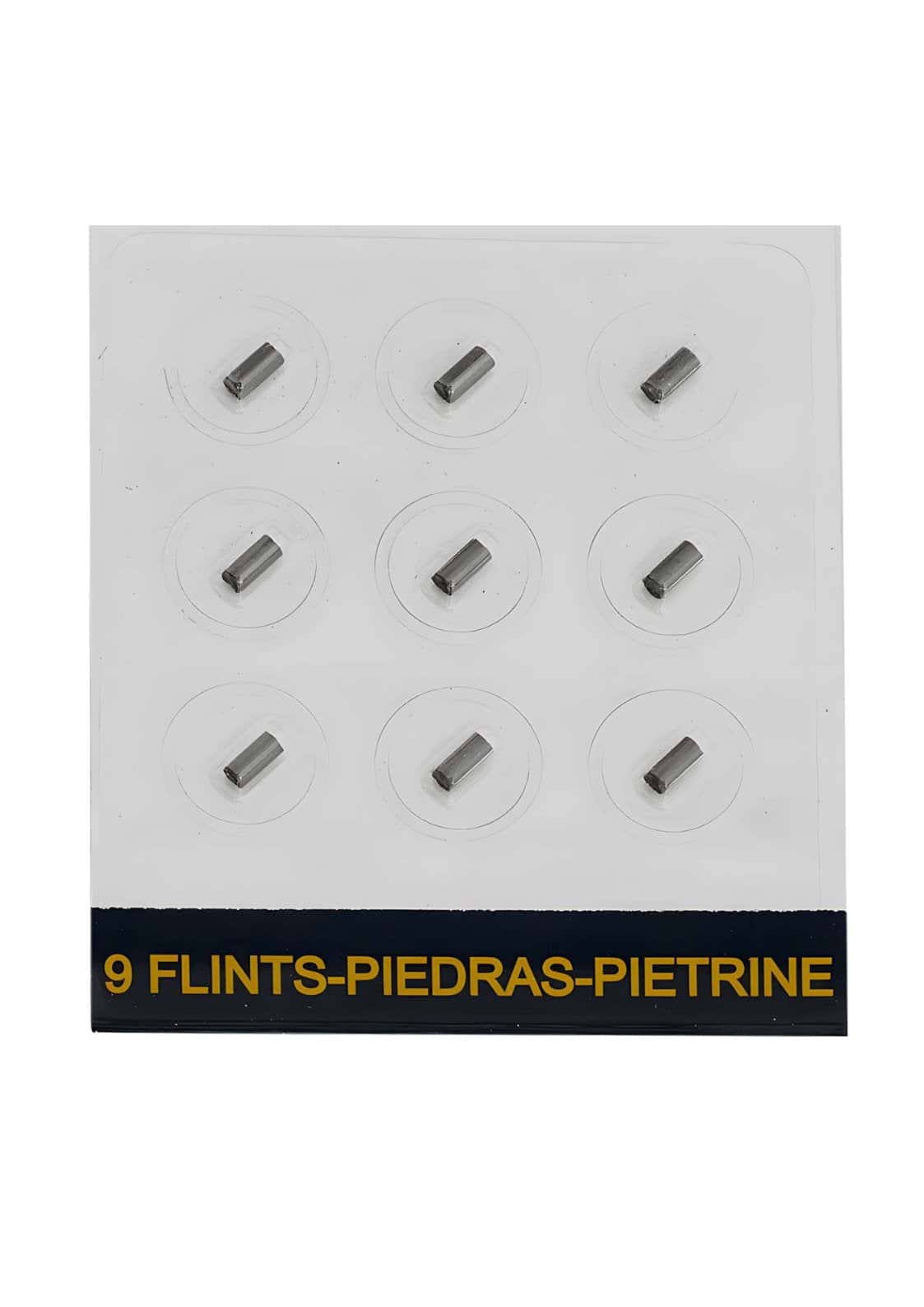 Original clipper universal ersatz-feuersteine neun metallische flints auf weißer karte für starke funken