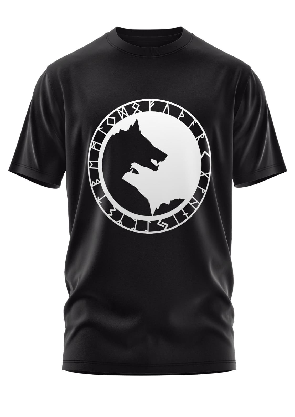 Gothic Shirt Geri und Freki Wotan mit Wolf-Runen-Motiv