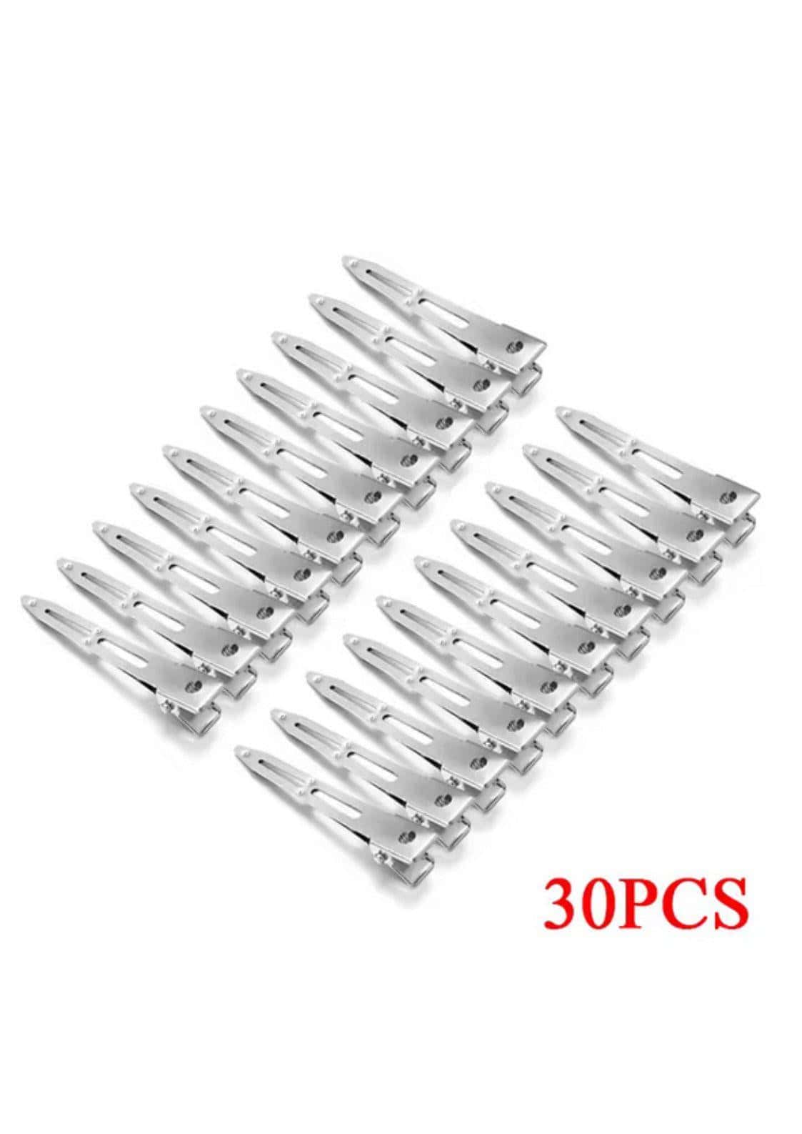 Set aus 30 silbernen metall haarspangen für präzises abteilen und glattes haar bieten starken halt