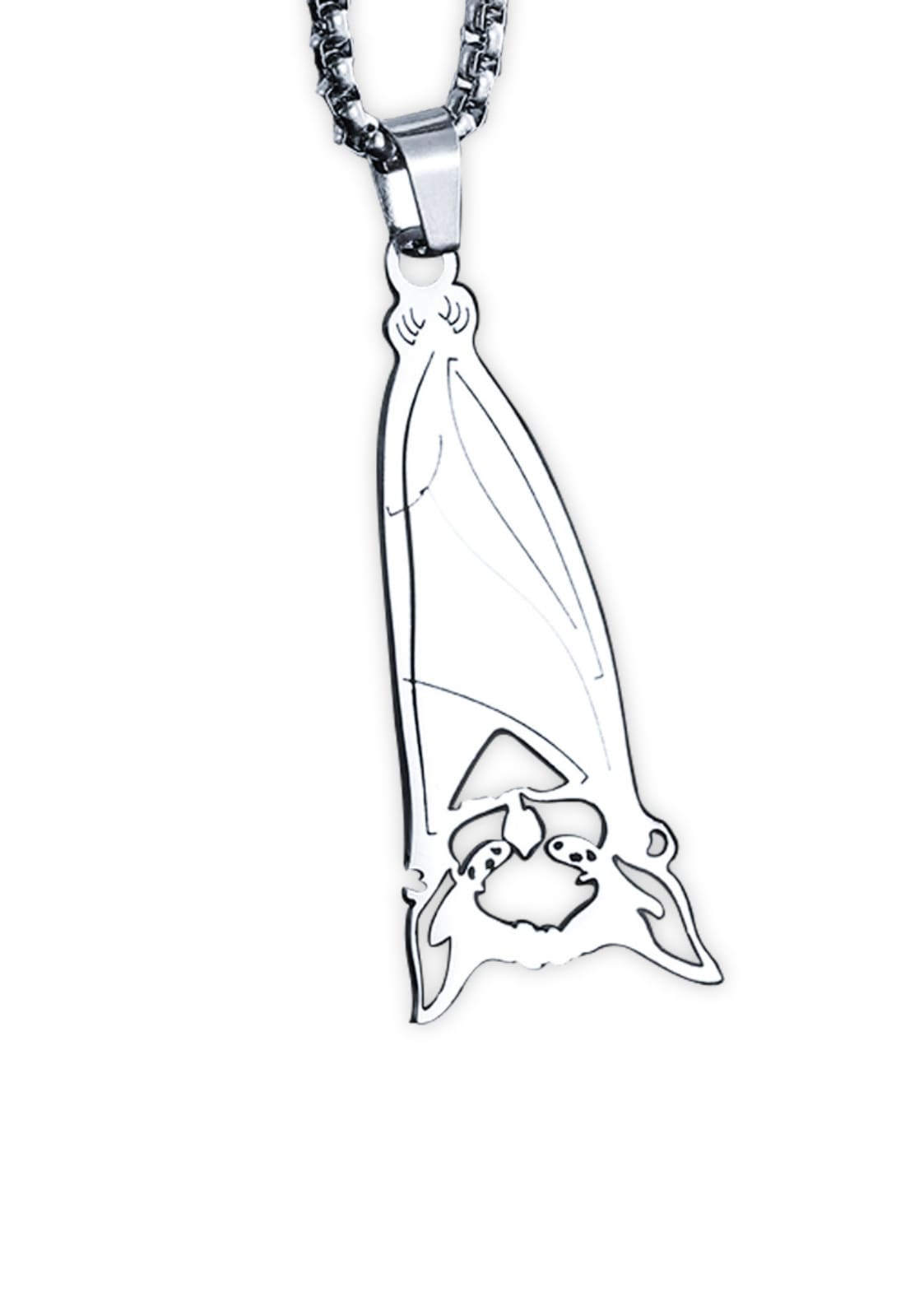 Hängender Fledermaus-Gothic-Metal-Anhänger, minimalistisch poliert