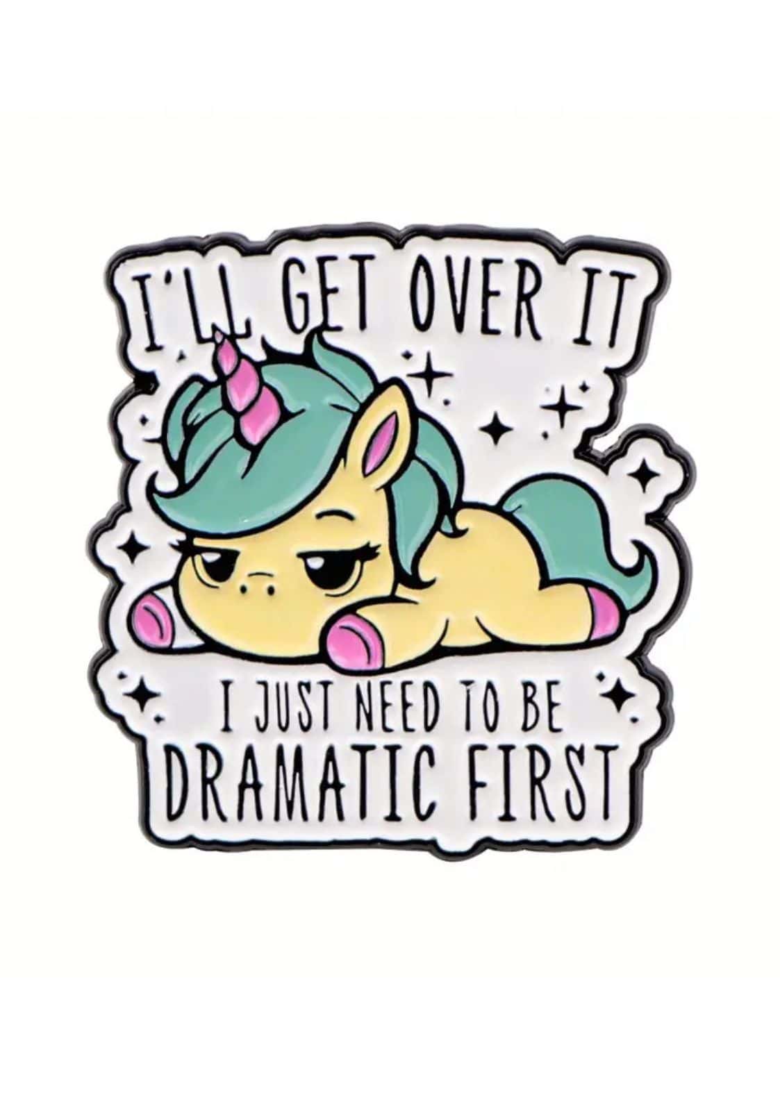 Unicorn-emaillepin in pastellfarben mit dramatischem design passend zum thema get over und gothic horror