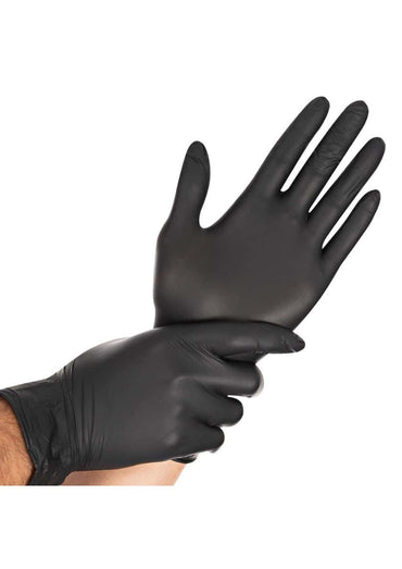 Schwarze latex handschuhe aus tierfreundlichen produkten für haarfarbe anleitung und haarschutz