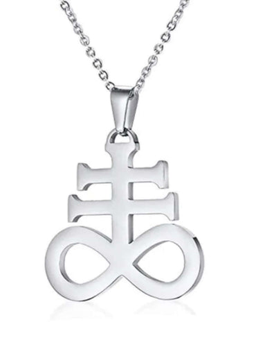 Silberne Leviathan-symbol halskette aus edelstahl