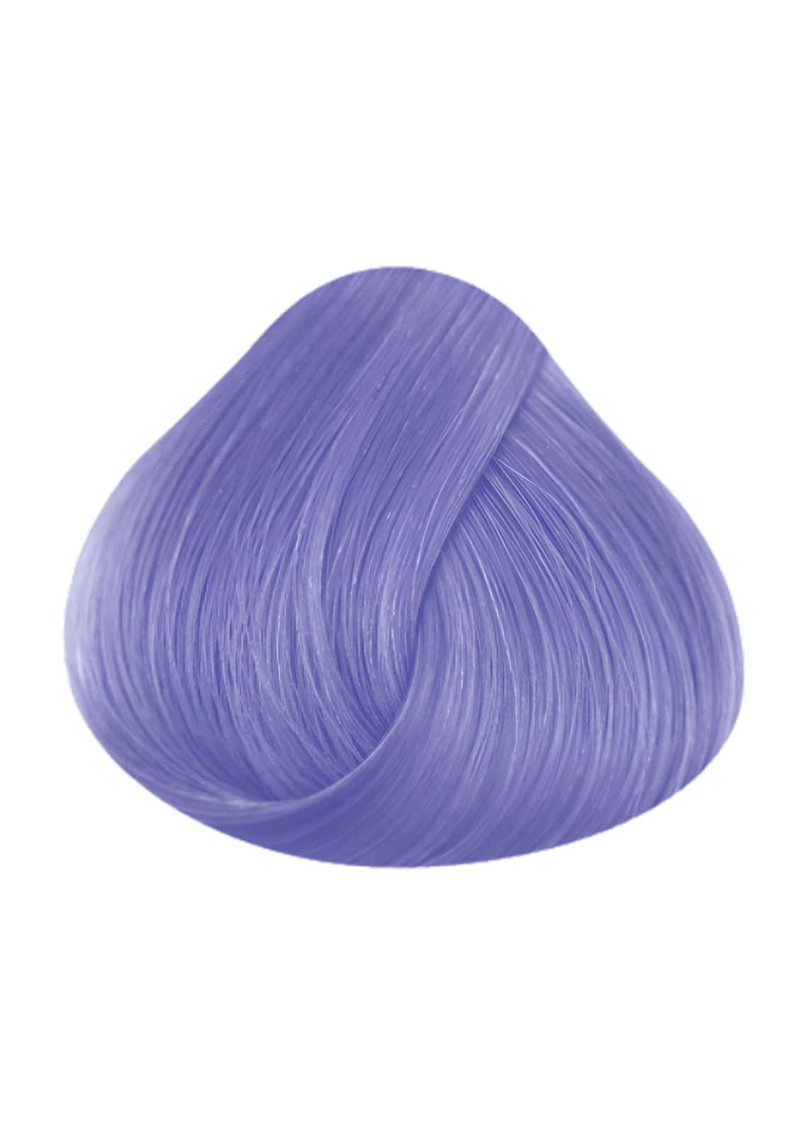 Ein sanftes pastelllila haartönungsbeispiel mit glänzenden strähnen in tapered form lilac directions 100ml semi-permanent