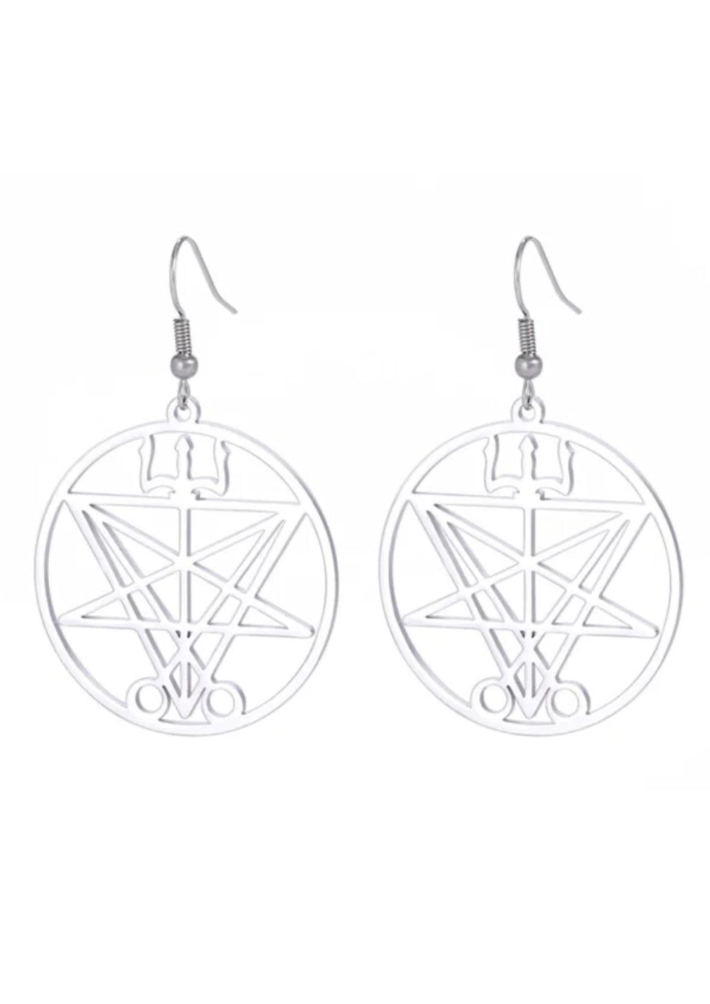 Lucifer Edelstahl Ohrringe mit Pentagramm-Design aus China