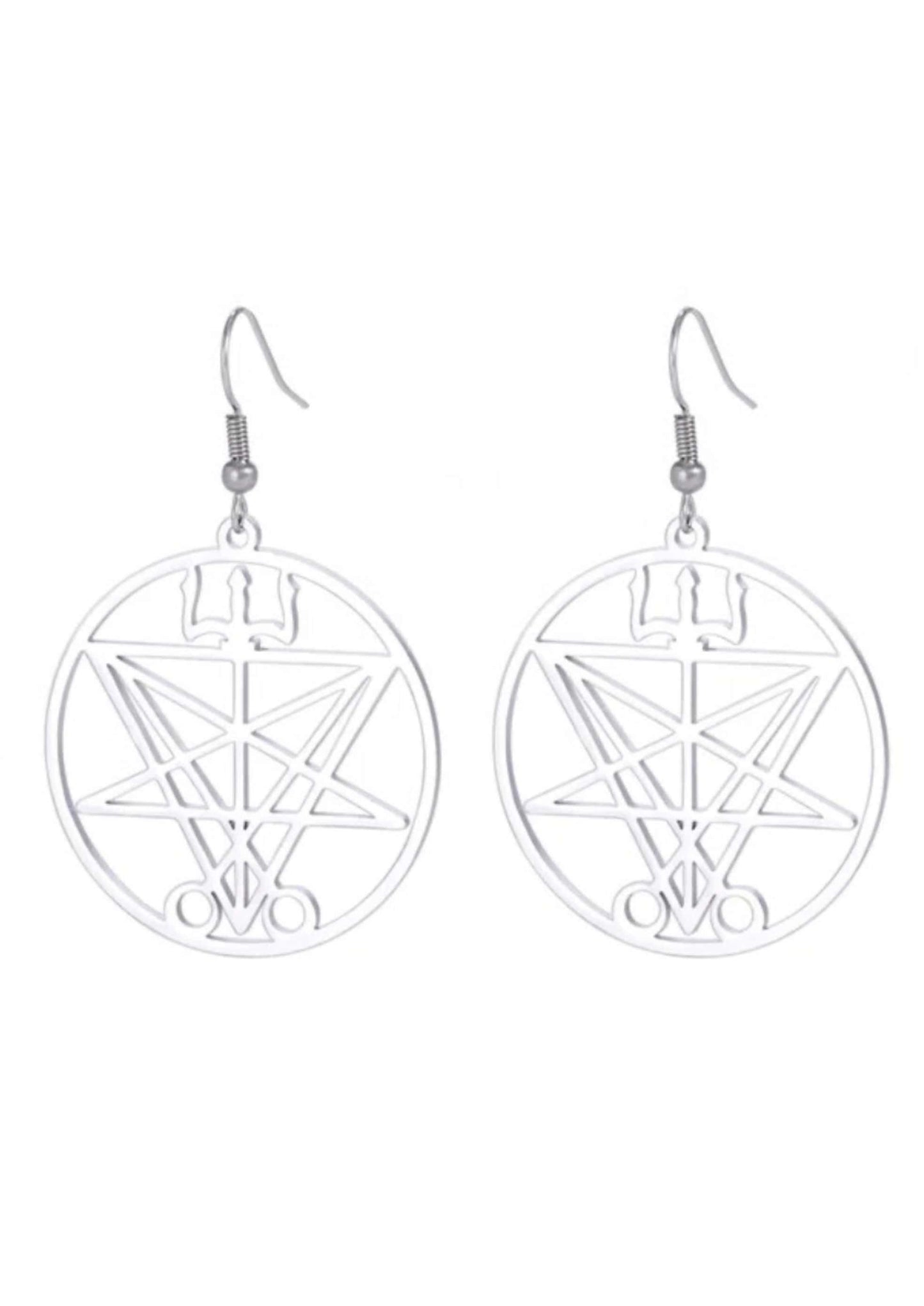 Lucifer Edelstahl Ohrringe mit Pentagramm-Design aus China