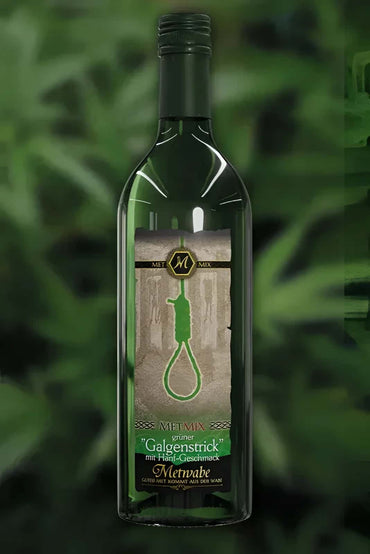 Grüne weinflasche met mix grüner galgenstrick 0,75l mit intensiver grünfärbung und außergewöhnlichem geschmack