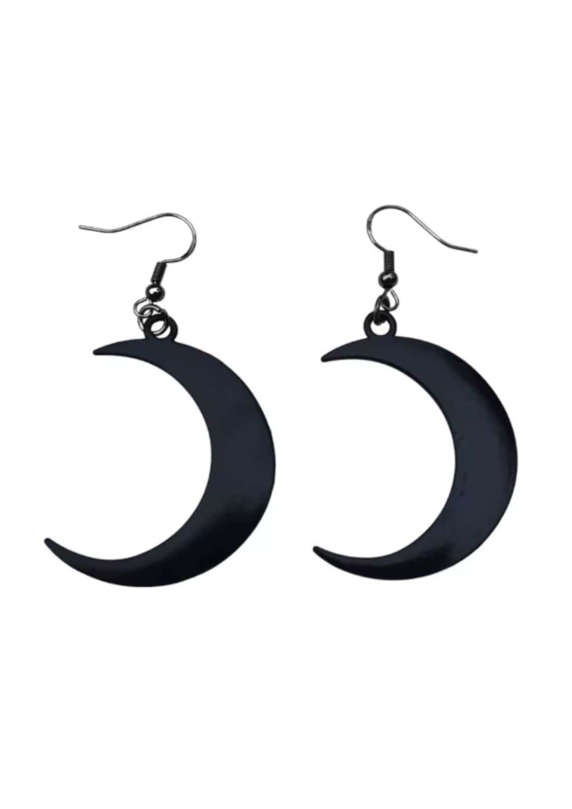 Paar gothic ohrringe in mond schwarz design mit halbmondform für horror und mond black stil