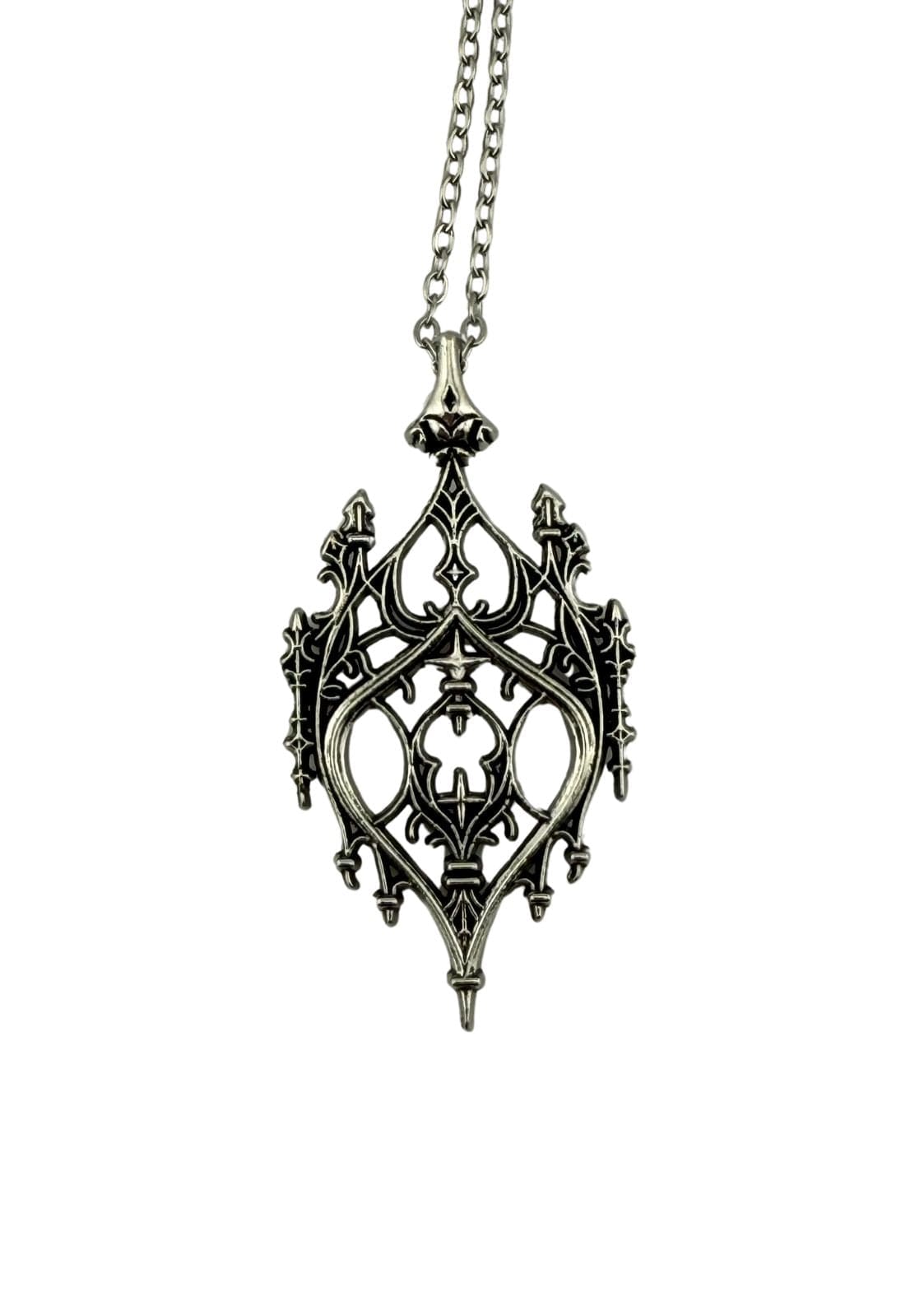 Silberne Gothic-Anhänger-Halskette.