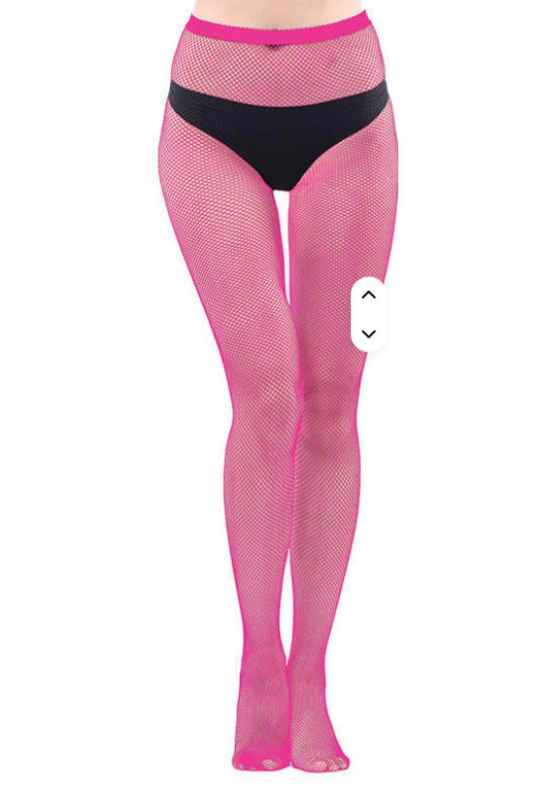 Helle pinke gothic netzstrumpfhose mit maschengröße s und schwarzem bund aus netzmaterial