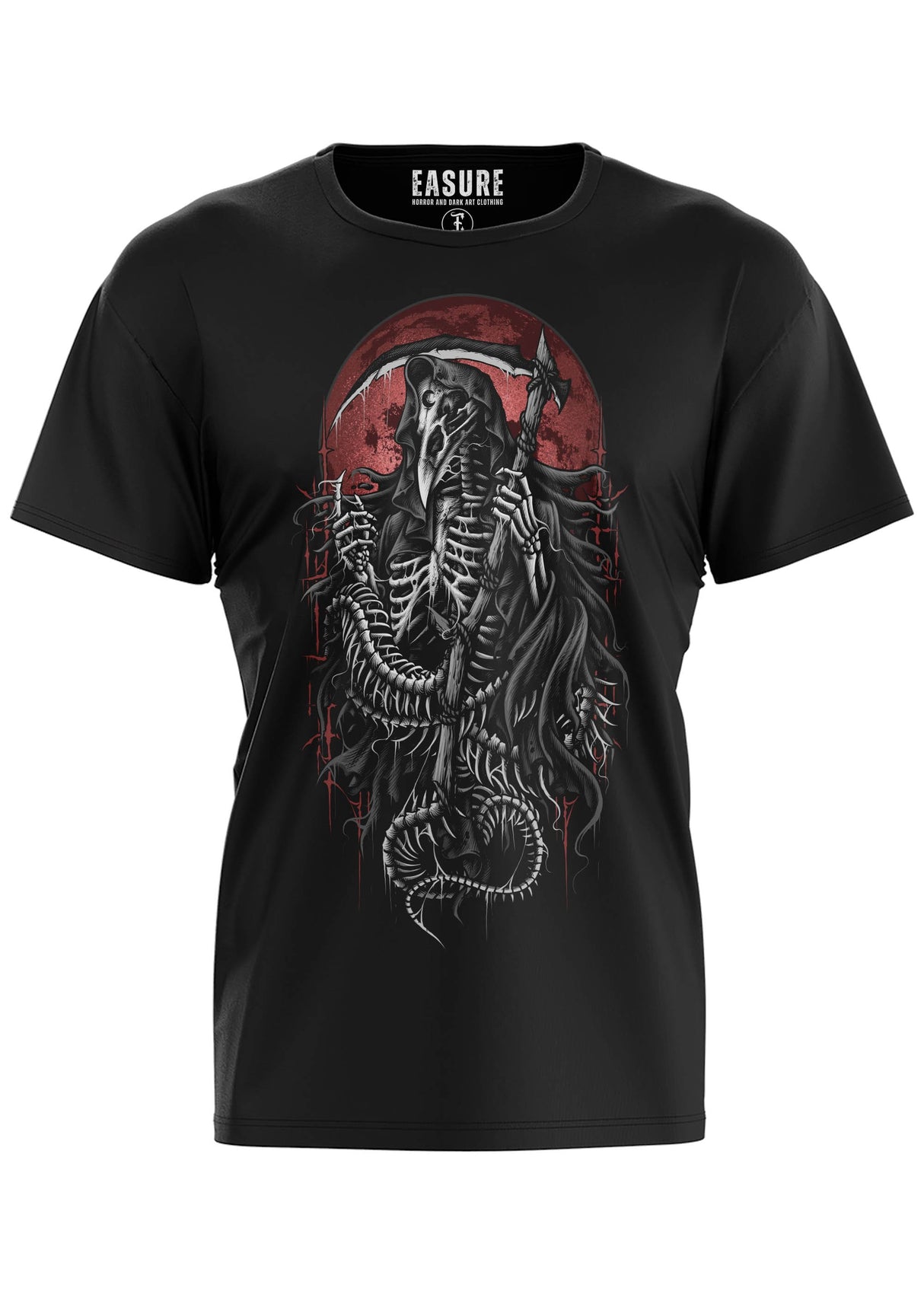 Schwarzes Gothic-Metal T-Shirt REAPERBIRD mit Skelett-Reaper-Grafik