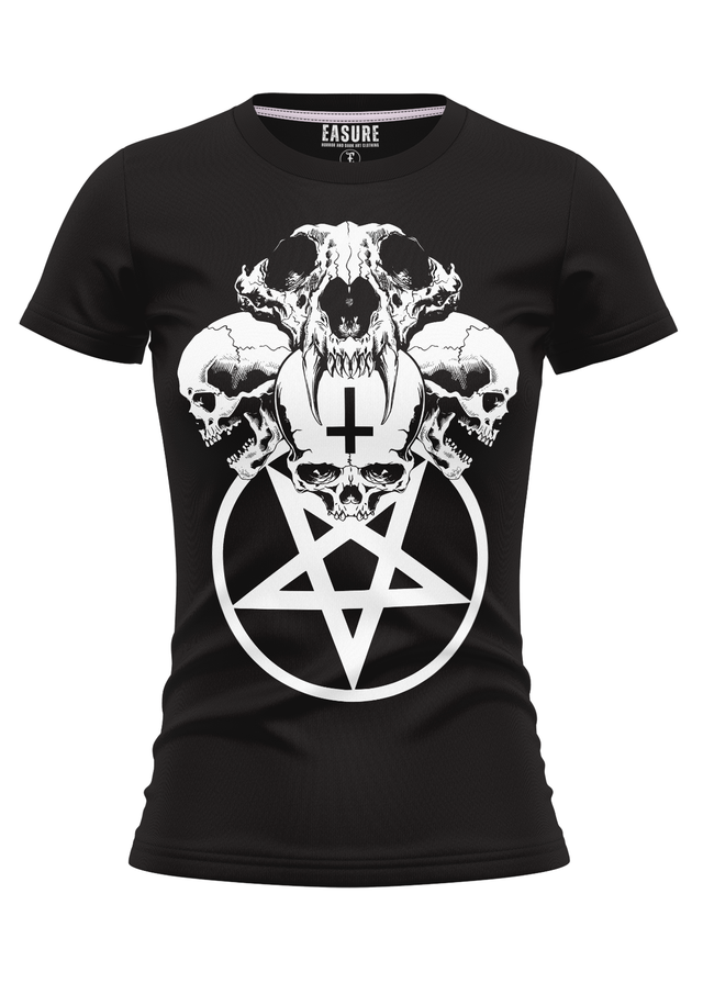 SKULL PENTAGRAM - GIRLIE SHIRT - GIRLIE