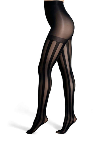 Schwarze strumpfhose mit kräftigen vertikalen streifen und düsteren akzenten perfekt für netzstrumpfhose schwarz floral look