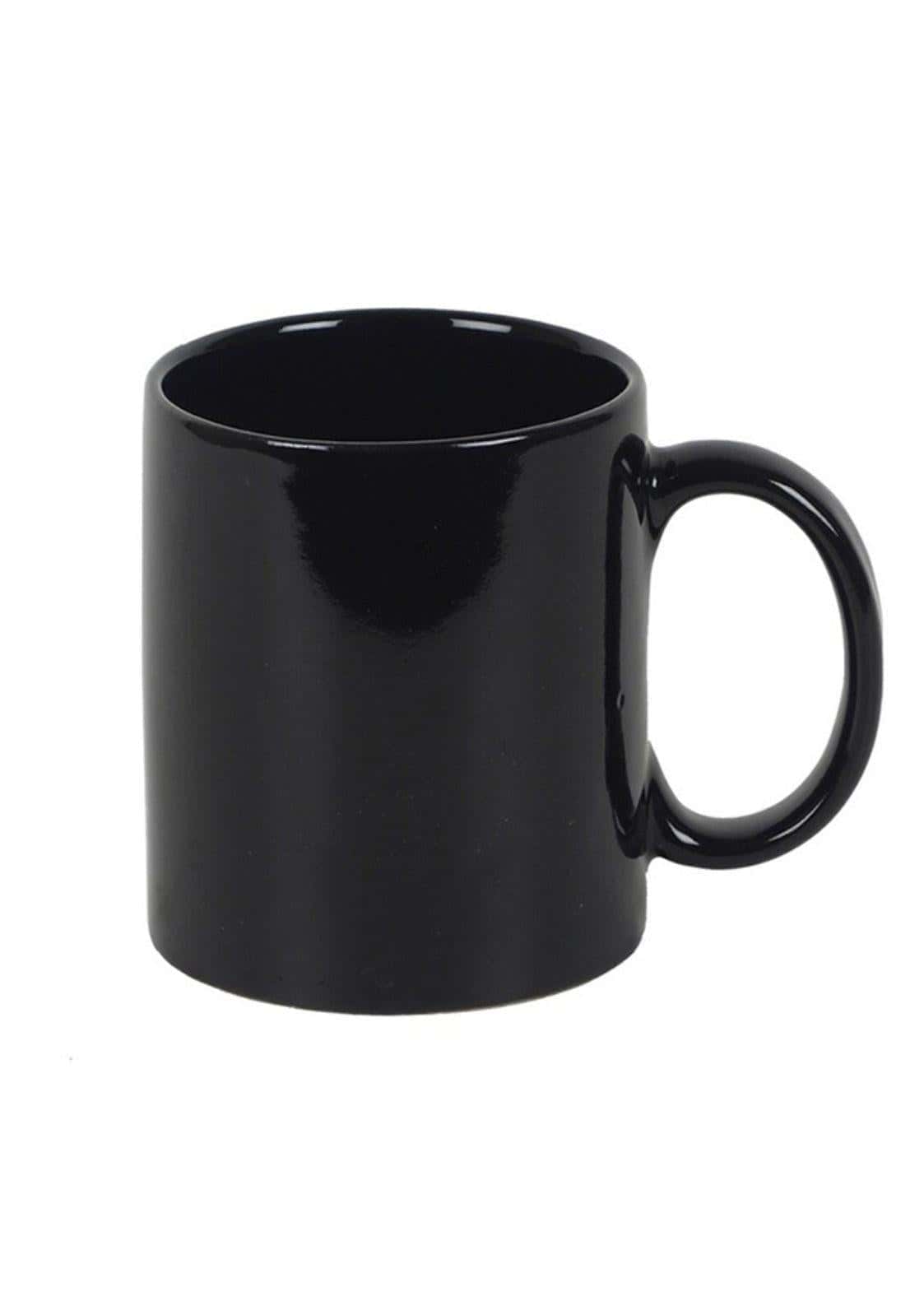 Schwarze keramiktasse tasse schwarz 300ml mit glattem, rundem griff für täglichen gebrauch