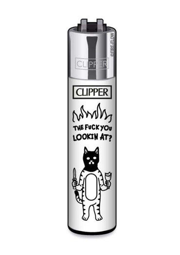 Nachfüllbares Clipper Feuerzeug mit Katzen Motiv