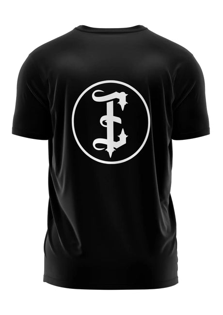 Schwarzes Unisex-Shirt Easure Backprint mit weißem Logo