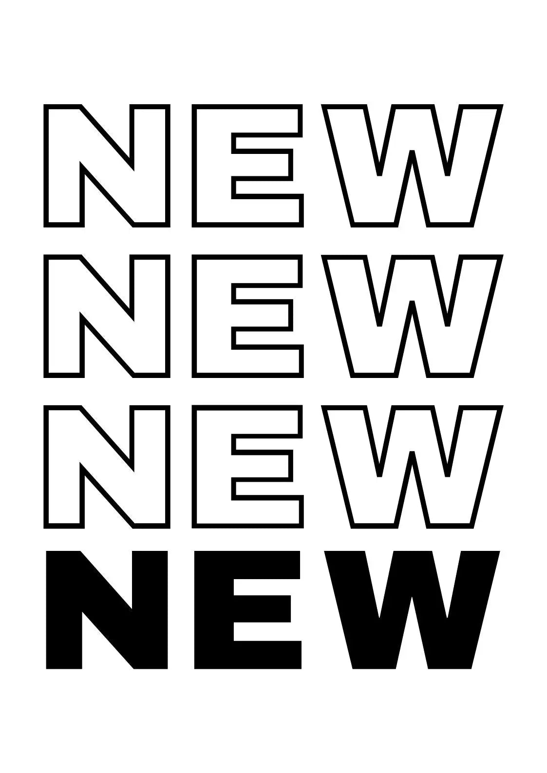 Neue 18cm-Figur in Schwarz-Weiß: Bold Outline Text im NEW-Kollektion