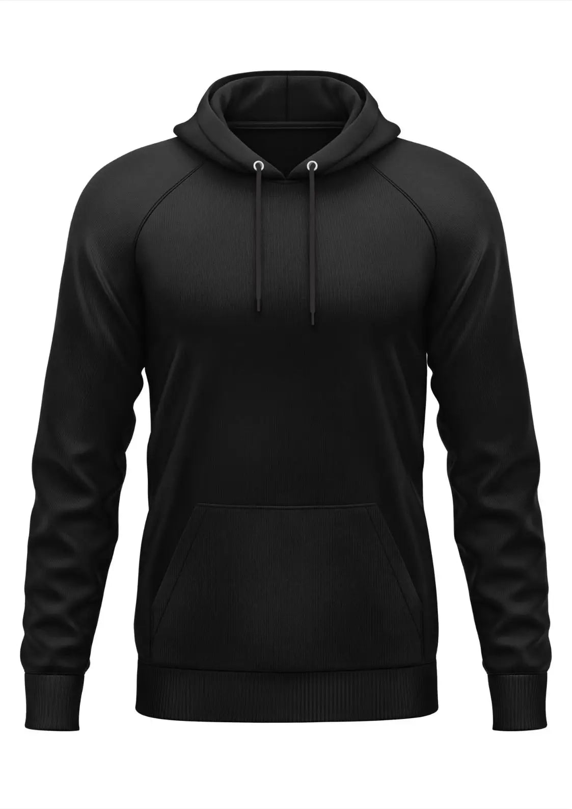 Schwarzes Hoodie mit Känguru-Tasche, Bündchen und Schnürung aus STRANGE HOODIES, vergleichen Maße Zombie