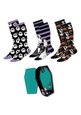 NIGHTMARE BEFORE CHRISTMAS - JACK &amp; SALLY SOCKS SET OF 3 - 38/46 - SOCKS 