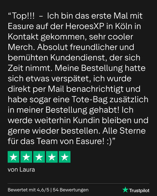 4,6/5-Sterne bewertete Tragetasche mit grünen Sternen und Trustpilot-Logo.
