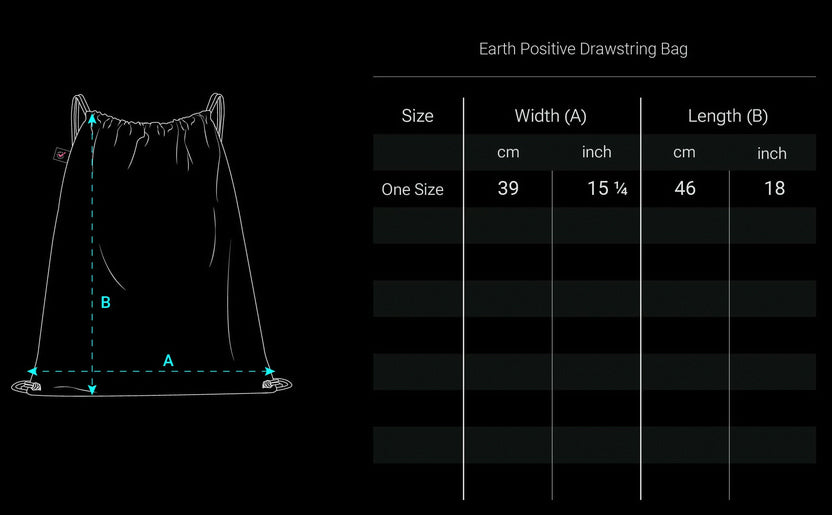 X GRÖßENTABELLE GYM BAG EARTH POSITIVE