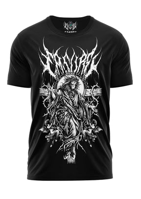 Schwarzes T-Shirt Almighty mit antichristlichem Dämonenmotiv