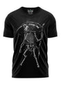 Schweres Unisex T-Shirt Aries Tod mit Skelett-Ziege und Sensen