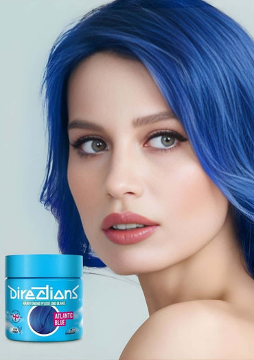 Atlantic blue directions 100ml semi-permanente haartönung für blondiertes haar in lebhaftem blau mit glänzendem finish