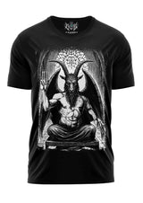 Schwarzes Gothic-Metal T-Shirt mit Baphomet-Motiv