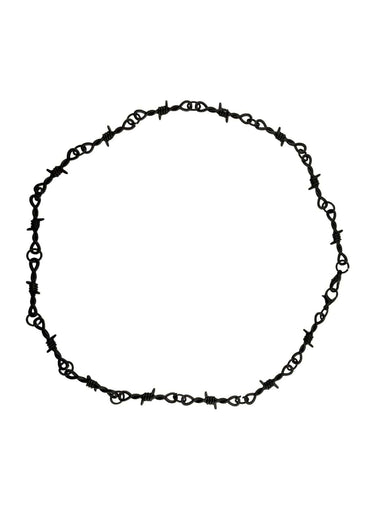 Barbed wire black halskette mit schwarzem metallfinish und verdrehten gothic wire black gliedern