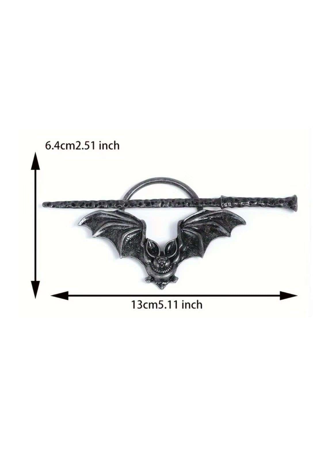 Dunkle ästhetik mondfalter haarklammer bat circle dunkle metallische brosche mit schädel und ring zum befestigen