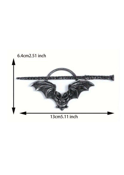 Dunkle ästhetik mondfalter haarklammer bat circle dunkle metallische brosche mit schädel und ring zum befestigen