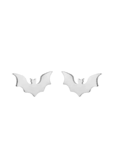 Silberne bat stud ohrringe mit minimalistischem design ideal für gothic und dark fashion looks