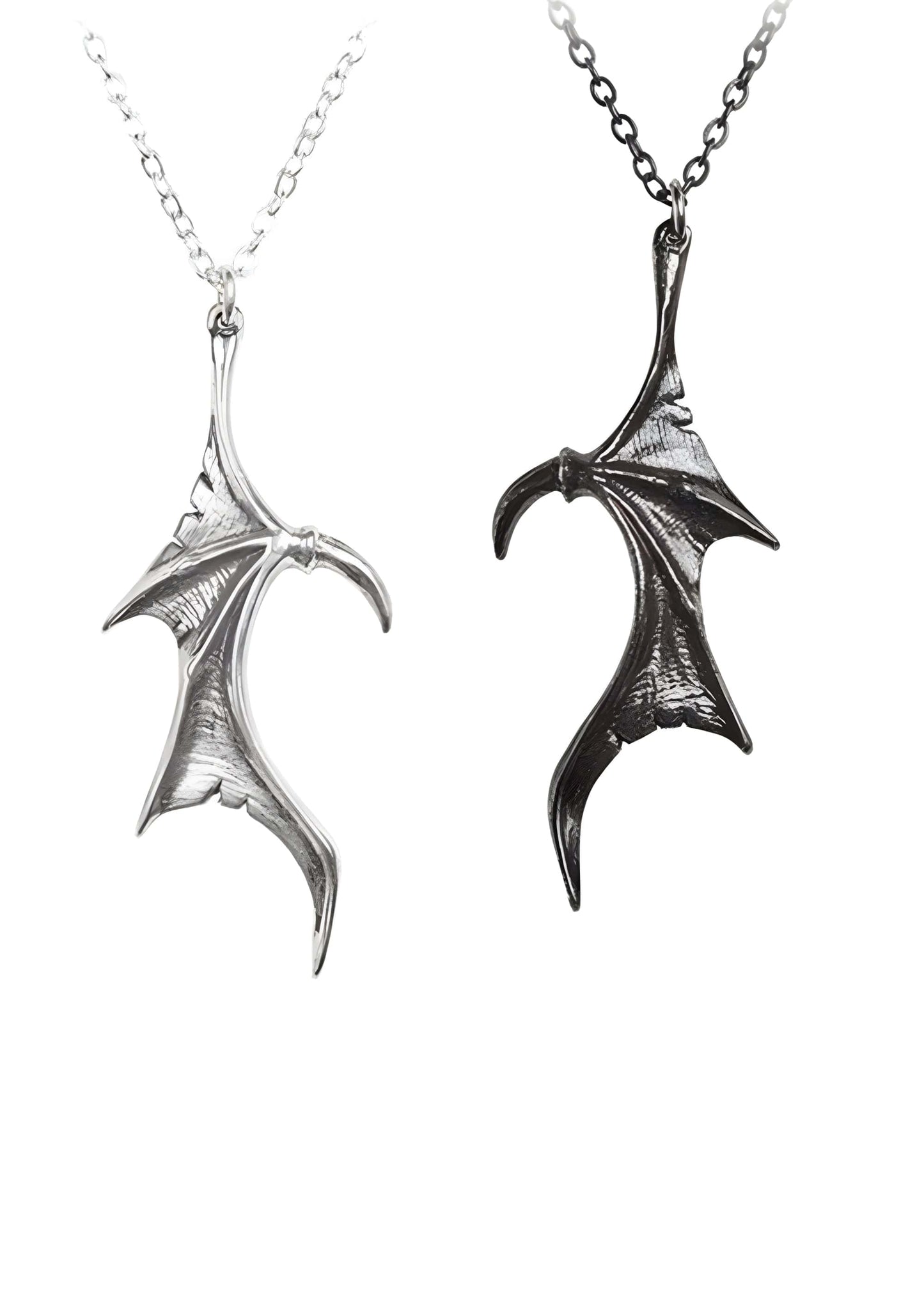 Fledermausflügel-Halskette Kette Silber Schwarz gotisches Design