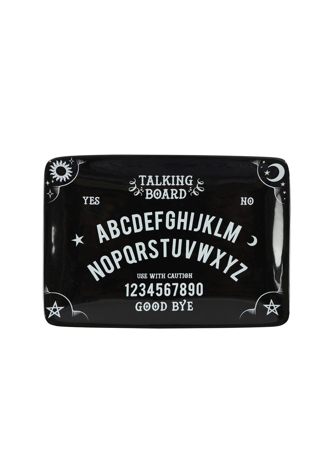 Schwarze Sprechtafel.