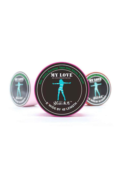 Rosa zylindrische my love bondage tape mit nicht klebender folie und gothischem design für gothic kleidung