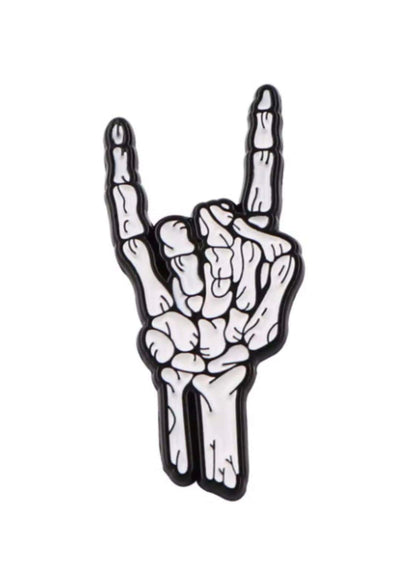 Geste des Aufschaukelns der Skeletthand.