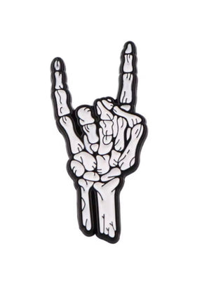 Geste des Aufschaukelns der Skeletthand.