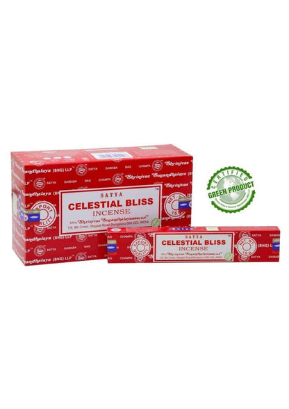 Roter satya celestial bliss räucherstäbchen karton ideal für gothic kleidung und horror atmosphäre