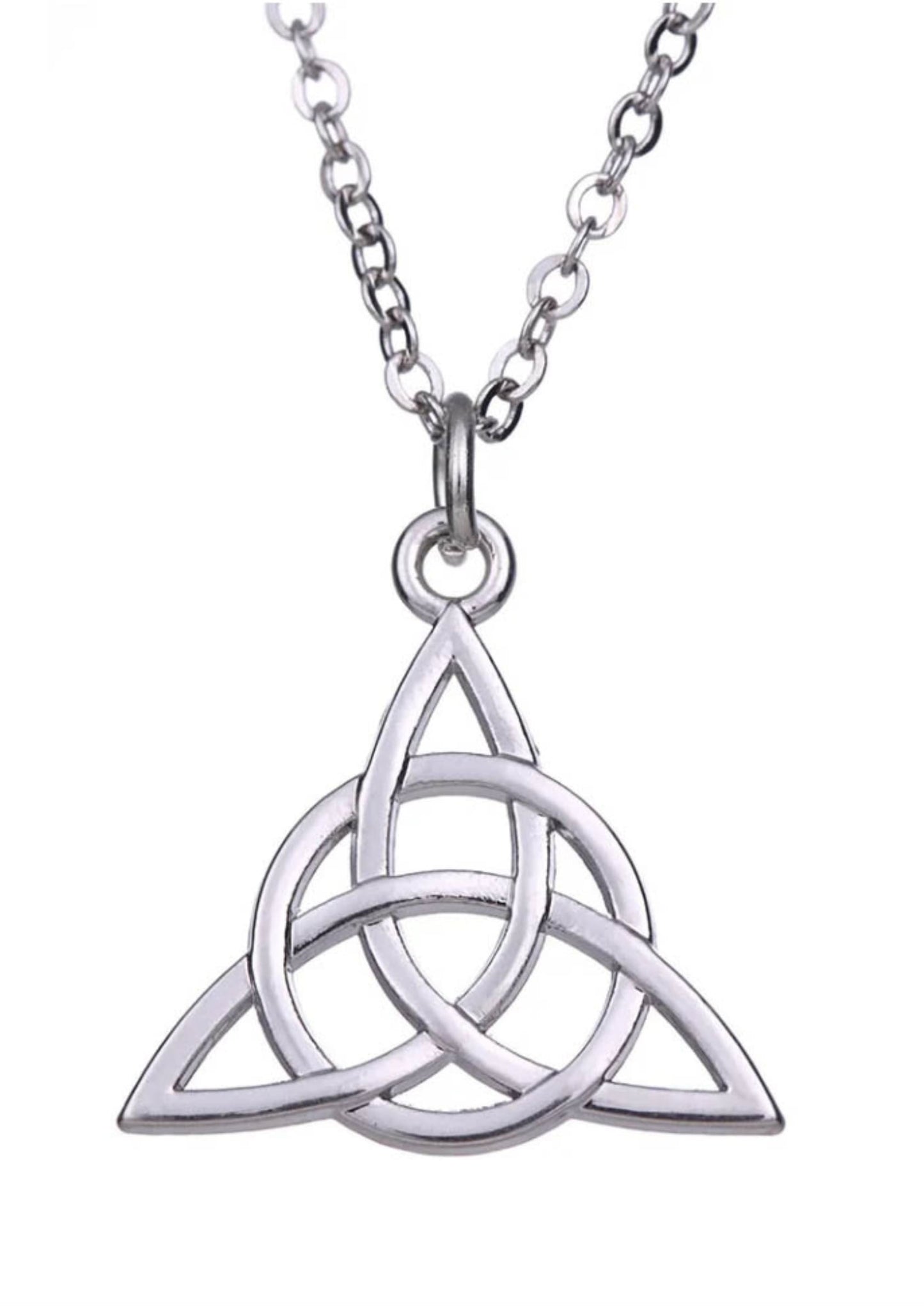 Silberne keltische Knoten Triquetra-Halskette aus Metall