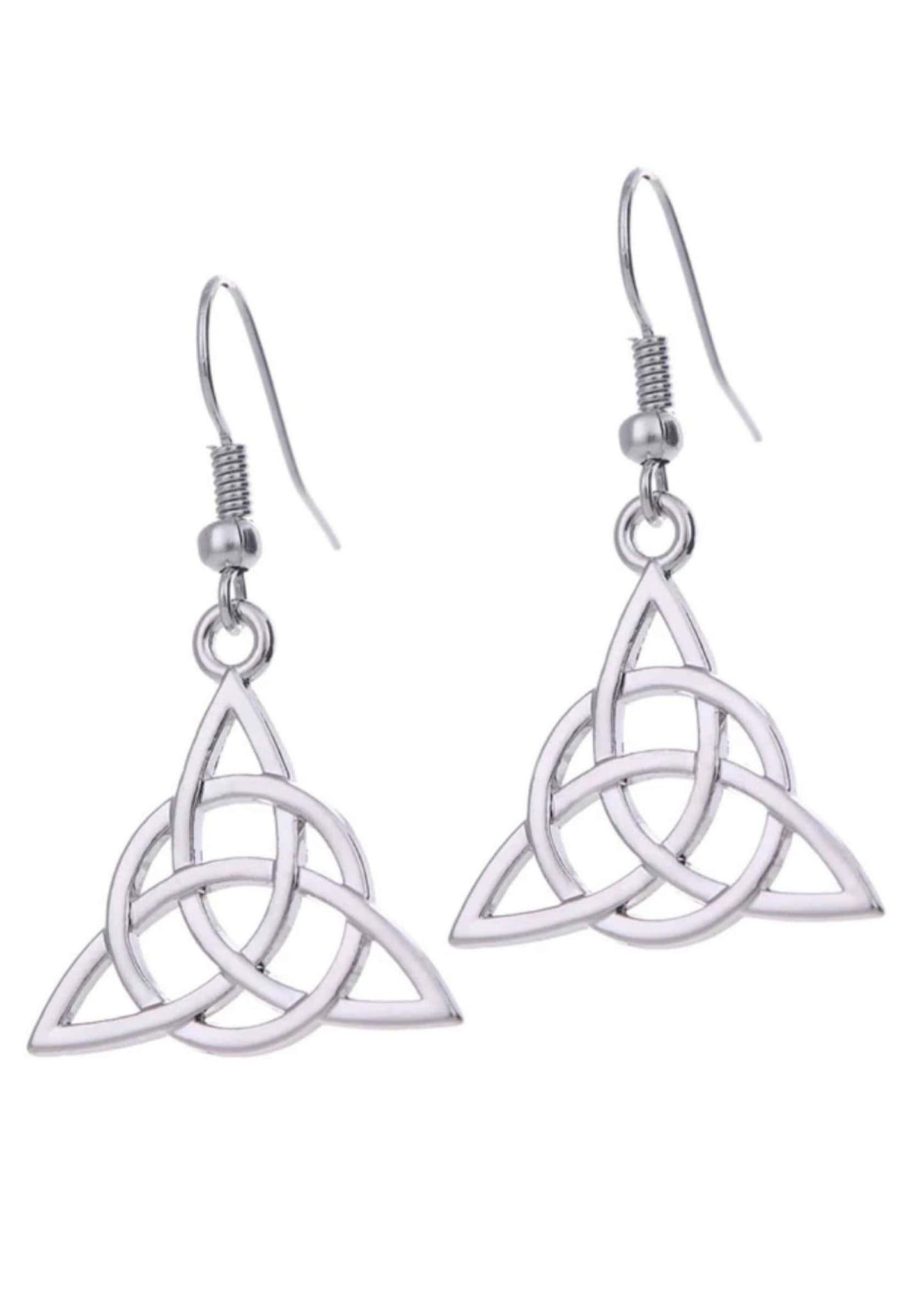 Silberne celtic knot ohrringe mit triquetra design und fishhook verschluss für gothic und horror stil
