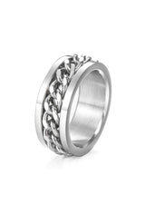 Silberne Kettenglied-Drehring