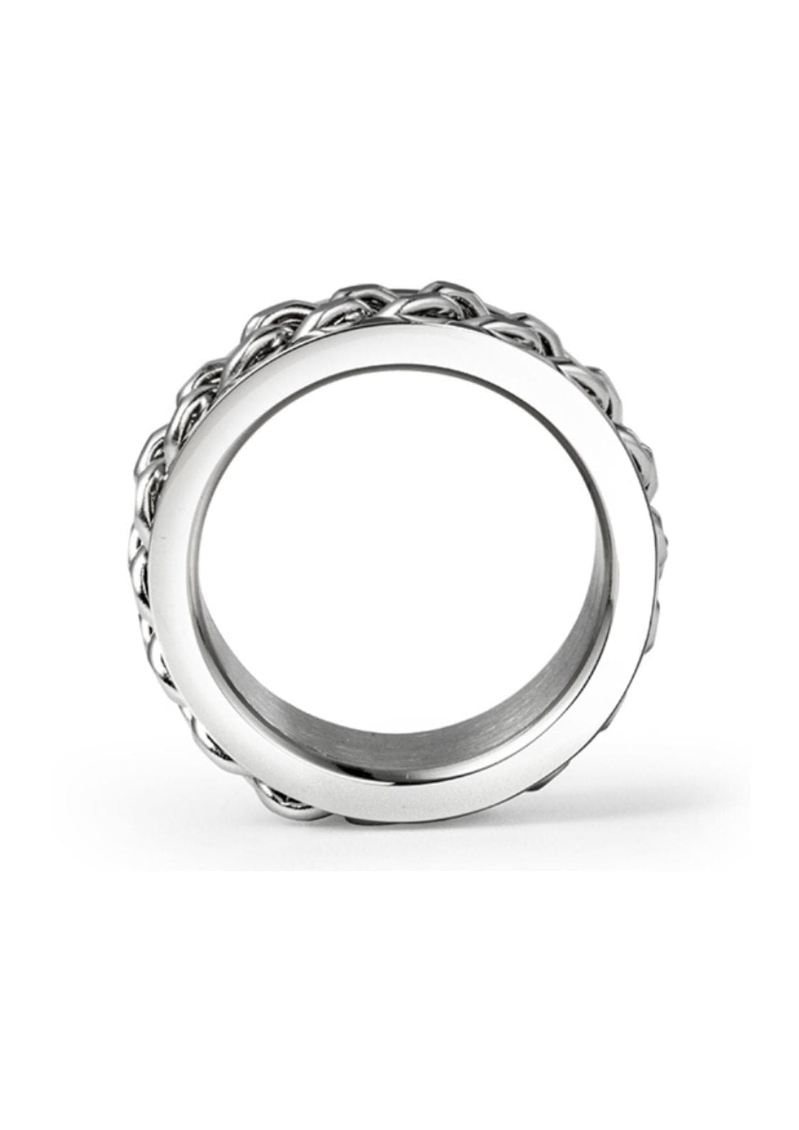 Silberner gedrehter Seil-Design-Ring