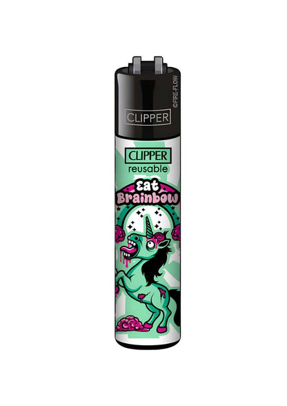 clipper feuerzeug eat brainbow zombie einhorn nachfüllbar