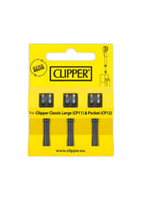 Clipper Flintsystem 3 Stück: 3 schwarze Clipper-Pins in gelber Packung